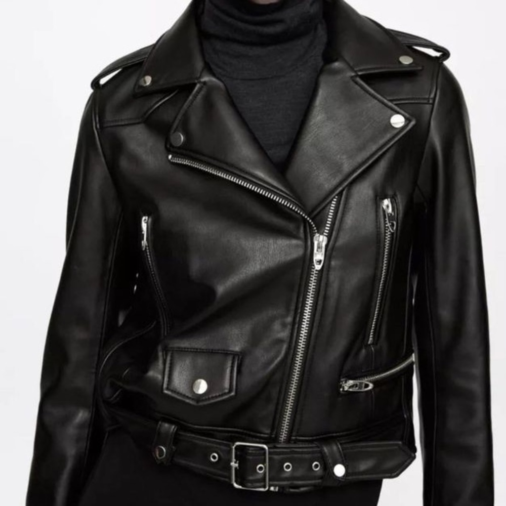 Zara basic Faux Leather jacket